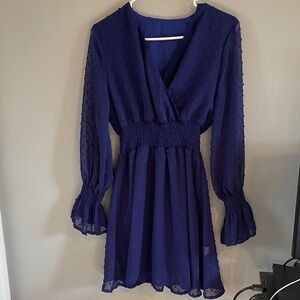 SHEIN Navy Long Sleeve Dress